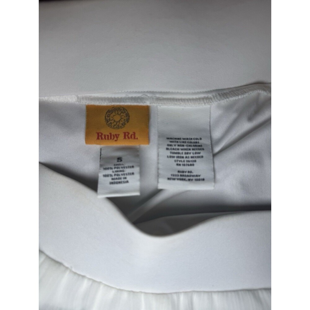 Ruby Rd Ruffled Skirt Size SMALL 100% Cotton Lining WHITE - Picture 2 of 4